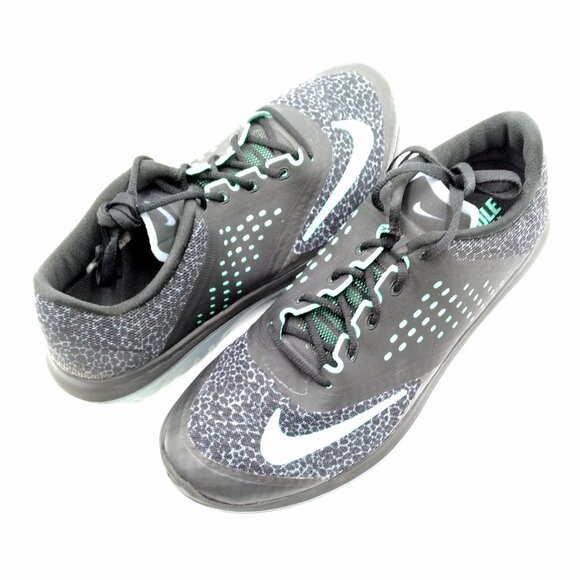 Nike Womens FS Lite Run 2 Black with Teal Swoosh Running Shoes Sneakers Size 9.5 - Picture 1 of 10